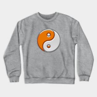 Orange And White Yin Yang Crewneck Sweatshirt